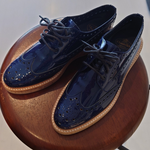 Church's patent leather navy loafers Oxford sz 36 - Picture 5 of 10